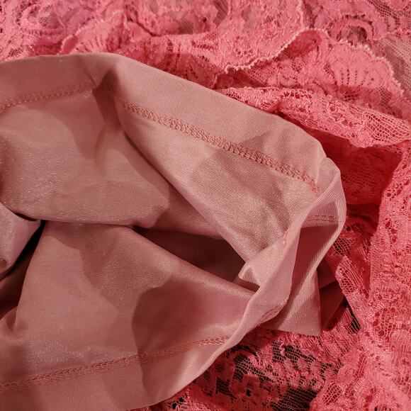 Vtg Nicole Miller Lace Square Neck Bodycon Sheath Dress size M Coquette Pink Y2K - Picture 7 of 13